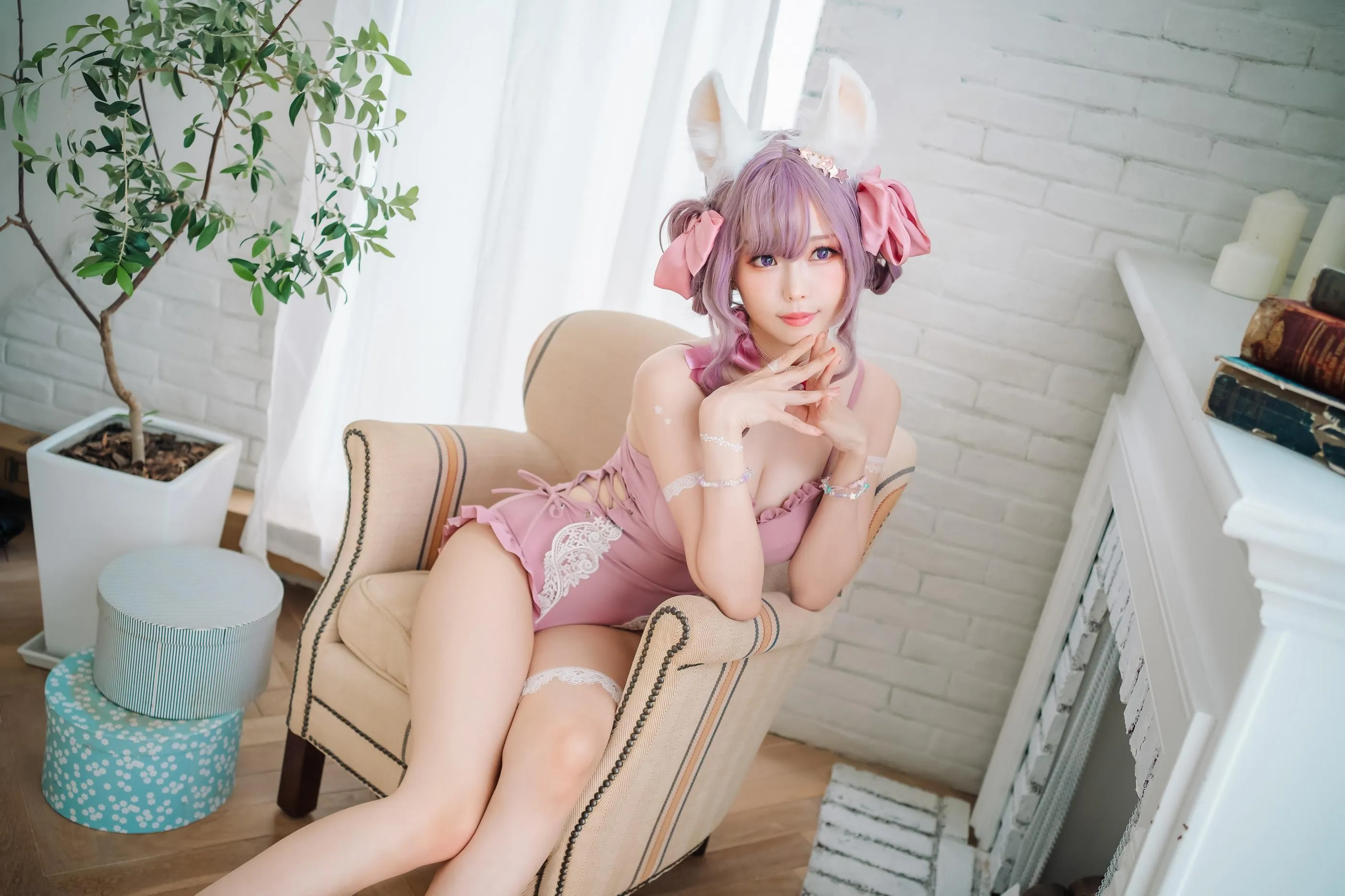 ElyEE子 – NO.82 Fluffy Summer – Original Swimsuit-粉色 [54P]插图6